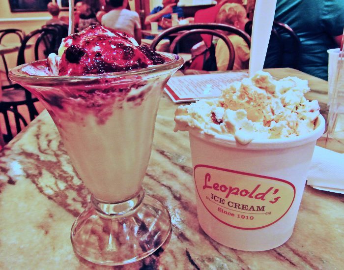 Leopold’s Ice Cream  in the glass and cup